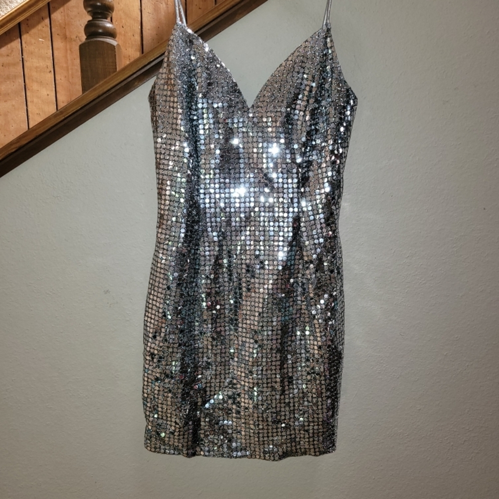 Silver Sequin Dress